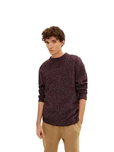 Produktbild: TOM TAILOR Denim Herren Strickpullover 1033767, 30881 - Black Based Nep Yarn, M