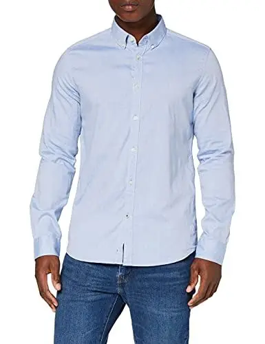 Produktbild: TOM TAILOR Herren 1008320 Slim Fit Hemd Aus Baumwolle, 15837 - Light Blue Oxford, 3XL EU