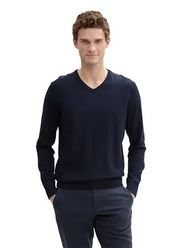 Produktbild: TOM TAILOR Herren Basic Strickpullover mit V-Ausschnitt