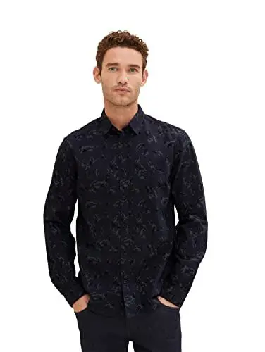 Produktbild: TOM TAILOR Herren 1033727 Hemd mit Muster, 30786 - Navy Shades Big Design, XXL