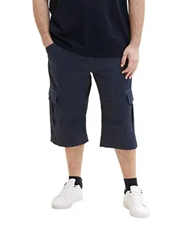 Produktbild: TOM TAILOR Herren 1037057 Bermuda Shorts, 31293 - Navy Check, 46 Große Größen