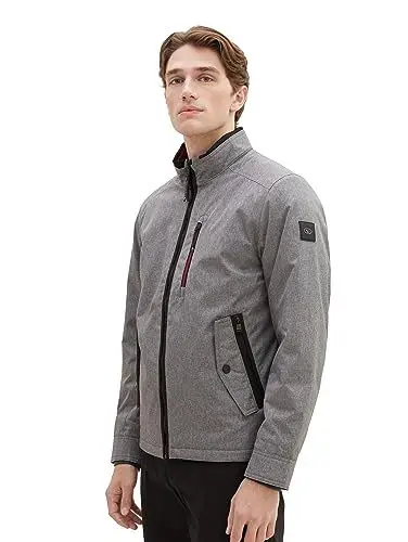 Produktbild: TOM TAILOR Herren 1037331 Jacke mit Stehkragen, 18960-grey Woven Melange, L