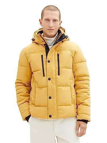 Produktbild: TOM TAILOR Herren 1037346 Winterjacke mit Abnehmbarer Kapuze, 10533-golden Fall, L