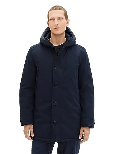 Produktbild: TOM TAILOR Herren 1037352 Casual Winterparka mit Kapuze, 10668-sky Captain Blue, XXL