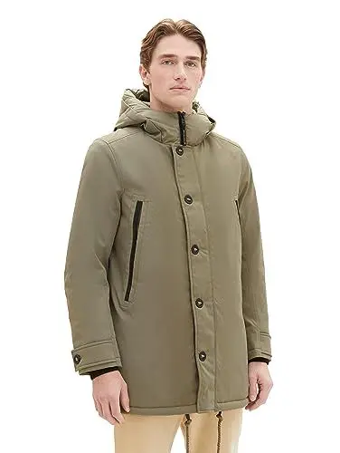 Produktbild: TOM TAILOR Herren 1037352 Casual Winterparka mit Kapuze, 32097-smokey Olive Green, XXXL
