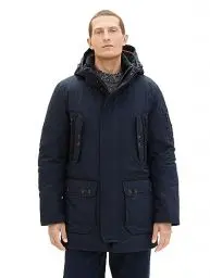 Produktbild: TOM TAILOR Herren 1037356 Winterparka mit Abnehmbarer Kapuze, 10668-sky Captain Blue, S