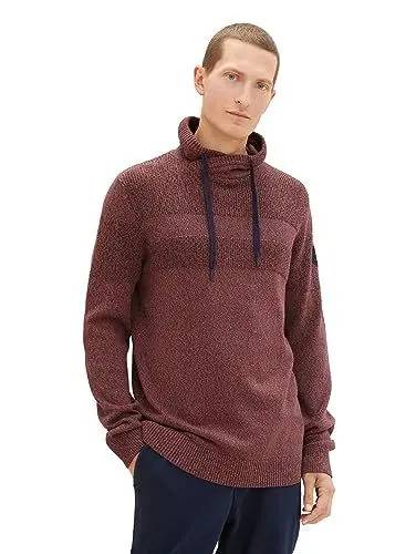 Produktbild: TOM TAILOR Herren 1038247 Strick-Snood aus Baumwolle, 32740-navy red orange Blue Mouline, XXL