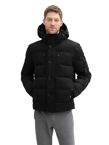 Produktbild: TOM TAILOR Herren 1041323 Pufferjacke mit Abnehmbarer Kapuze, 29999-Black, XXL
