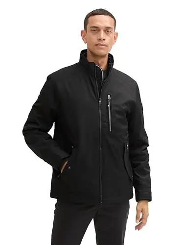 Produktbild: TOM TAILOR Herren 1042476 Gepolsterte Jacke mit Stehkragen, 29999-Black, 3XL