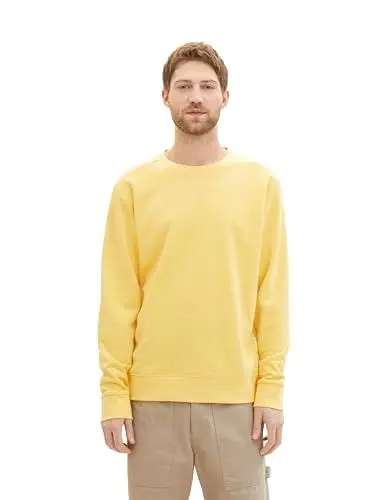 Produktbild: TOM TAILOR Herren Basic Crewneck Sweatshirt, 34663 - Sunny Yellow, XXL