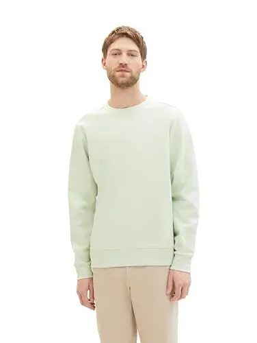 Produktbild: TOM TAILOR Herren Basic Crewneck Sweatshirt, 35169 - Tender Sea Green, XXL