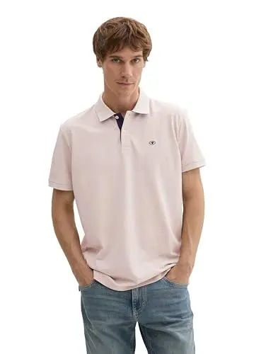 Produktbild: TOM TAILOR Herren 1031006 Basic Piqué Poloshirt, 36107 - Light Sand Melange, XL