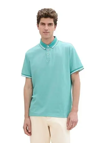 Produktbild: TOM TAILOR Herren Basic Piqué Poloshirt, meadow teal, XL