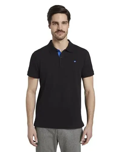 Produktbild: TOM TAILOR Herren Basic Poloshirt 1016502, 29999 - Black, M