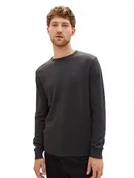 Produktbild: TOM TAILOR Herren 1012819 Basic Strickpullover Mit Crewneck, 29999 - Black, L EU
