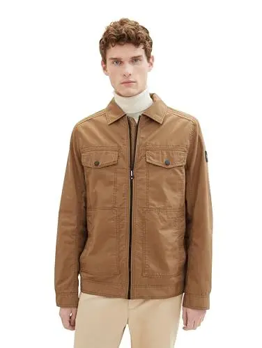 Produktbild: TOM TAILOR Herren Casual Blouson Übergangsjacke aus Baumwolle, 15078 - Otter Brown, L