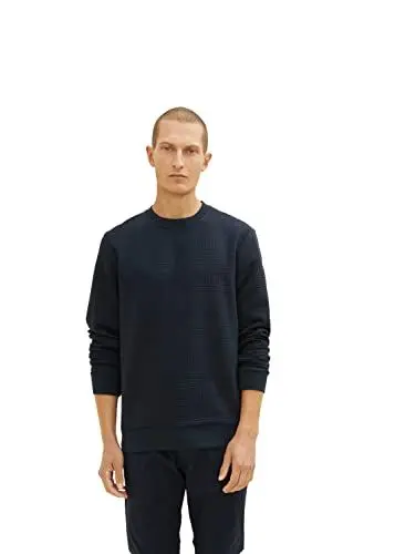 Produktbild: TOM TAILOR Herren Crewneck Sweatshirt 1034376, 10668 - Sky Captain Blue, M