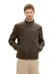 Produktbild: TOM TAILOR Herren Fake-Lederjacke im Biker-Style, 30513 - Buffalo Brown Fake Leather, S