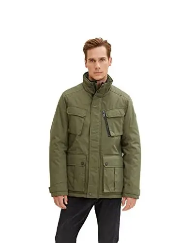 Produktbild: TOM TAILOR Herren Feldjacke aus Baumwolle 1032488, 10415 - Dusty Olive Green, L