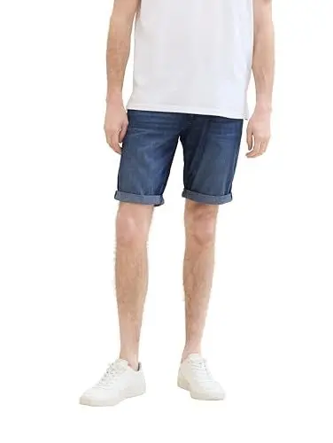 Produktbild: TOM TAILOR Herren Josh Regular Denim Shorts, Used Mid Stone Blue Denim, 34