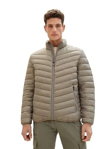 Produktbild: TOM TAILOR Herren Lightweight Steppjacke mit Stehkragen, 32097 - Smokey Olive Green, M