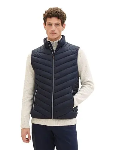 Produktbild: TOM TAILOR Herren Lightweight Steppweste mit Stehkragen, 10668 - Sky Captain Blue, XL