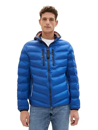 Produktbild: TOM TAILOR Herren Modern Hybrid Steppjacke mit abnehmbarer Kapuze, 19168 - Hockey Blue, S