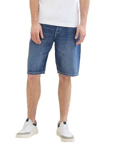 Produktbild: TOM TAILOR Herren Morris Relaxed Fit Shorts, Used Mid Stone Blue Denim, 36