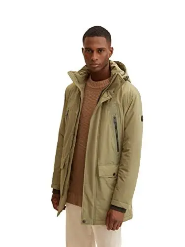 Produktbild: TOM TAILOR Herren Parka mit Kapuze 1033673, 10415 - Dusty Olive Green, M