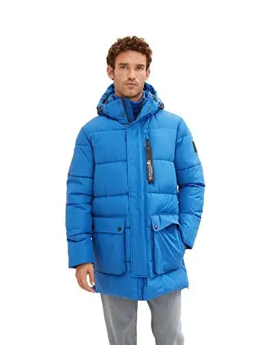 Produktbild: TOM TAILOR Herren Puffer Parka mit recyceltem Polyester 1032487, 19168 - Hockey Blue, M