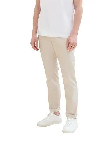 Produktbild: TOM TAILOR Herren Regular Fit Basic Performance Hose, light cashew beige, 28/32