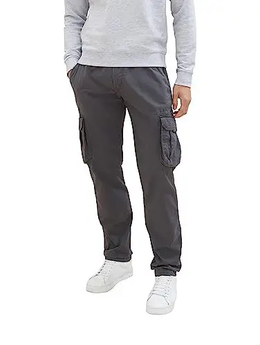 Produktbild: TOM TAILOR Herren Regular Fit Cargo Hose aus Baumwolle, 10899 - Tarmac Grey, L