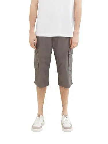 Produktbild: TOM TAILOR Herren Relaxed Fit Overknee Cargo Shorts, grey geometric structure, 27