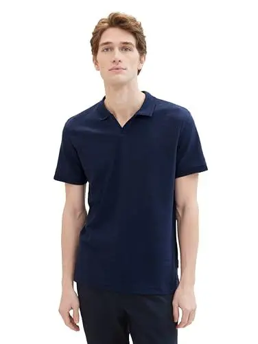 Produktbild: TOM TAILOR Herren Resort Basic Poloshirt mit Struktur, 10668 - Sky Captain Blue, M