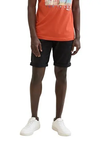 Produktbild: TOM TAILOR Herren Slim Jeans Bermuda Shorts mit Stretch, black black denim, 32