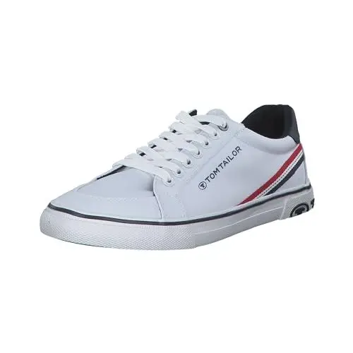 Produktbild: TOM TAILOR Herren Sneaker 5380050008 - atmungsaktive Schuhe für Männer - edle Business Schuhe - Bequeme Low Top Freizeitschuhe Weiß GR42