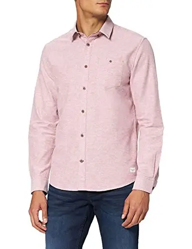 Produktbild: TOM TAILOR Herren Strukturiertes Hemd 1026854, 28075 - Chilli Oil Red Chambray, XXL