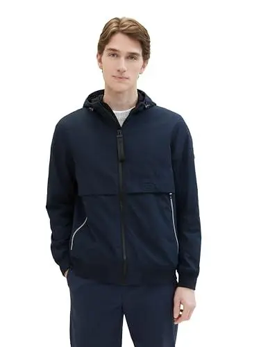 Produktbild: TOM TAILOR Herren Windbreaker Blouson Jacke mit Kapuze, 10668 - Sky Captain Blue, M