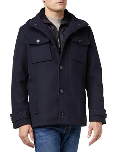 Produktbild: TOM TAILOR Herren Wolljacke mit Innenjacke 1032503, 10668 - Sky Captain Blue, XL