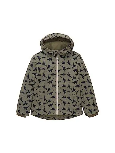Produktbild: TOM TAILOR Jungen 1038478 Softshell Jacke mit Dinosaurier, 33948-olive Dino All Over Print, 128/134