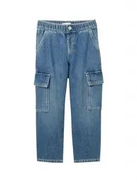 Produktbild: TOM TAILOR Jungen Kinder Loose Fit Cargo Jeans, 10119 - Used Mid Stone Blue Denim, 92