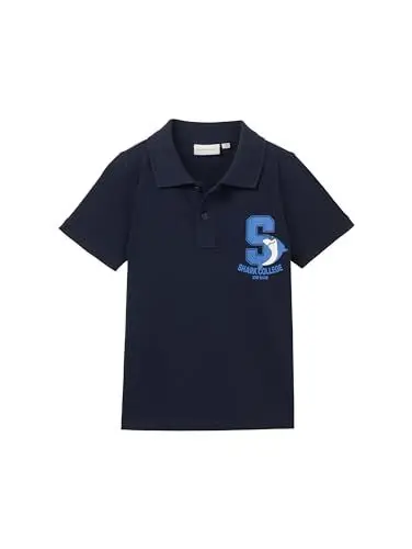 Produktbild: TOM TAILOR Jungen Kinder Pique Polo-Shirt mit Print, 10668 - Sky Captain Blue, 92/98