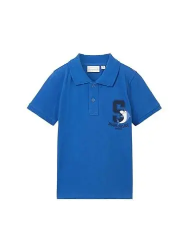 Produktbild: TOM TAILOR Jungen Kinder Pique Polo-Shirt mit Print, 34662 - Soft Sapphire Blue, 128/134