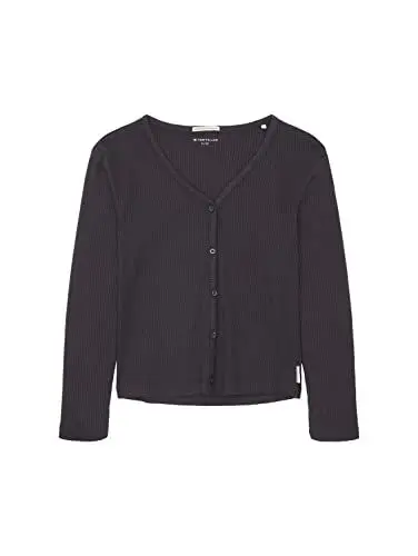 Produktbild: TOM TAILOR Mädchen 1037734 T-Shirt Jacke mit Rippstrukur, 29476-coal Grey, 176
