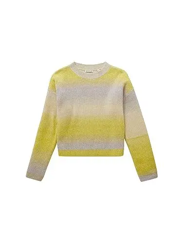 Produktbild: TOM TAILOR Mädchen 1038024 Pullover mit Streifen, 32625-lime Purple Gradient Knit, 140