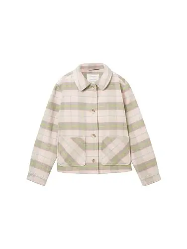 Produktbild: TOM TAILOR Mädchen 1038499 Overshirt Jacke mit Karomuster, 32535-light Grey Rose Check, 104-110