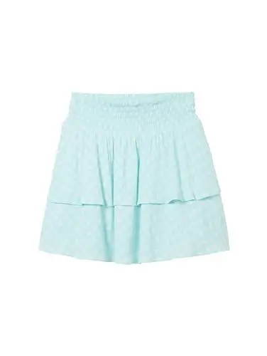 Produktbild: TOM TAILOR Mädchen Kinder Mini-Rock mit Volant & Muster , aqua mini geo print, 140