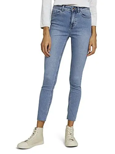 Produktbild: TOM TAILOR mine to five Damen Kate Skinny Jeans mit Fransen 1026224, 10142 - Light Stone Blue Denim, 29