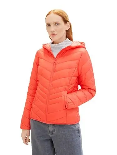 Produktbild: Tom Tailor Denim Damen Lightweight Steppjacke mit Kapuze, 11042 - Plain Red, S