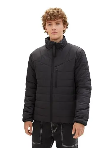 Produktbild: Tom Tailor Denim Herren Lightweight Steppjacke mit verstaubarer Kapuze im Kragen, 29999 - Black, XL